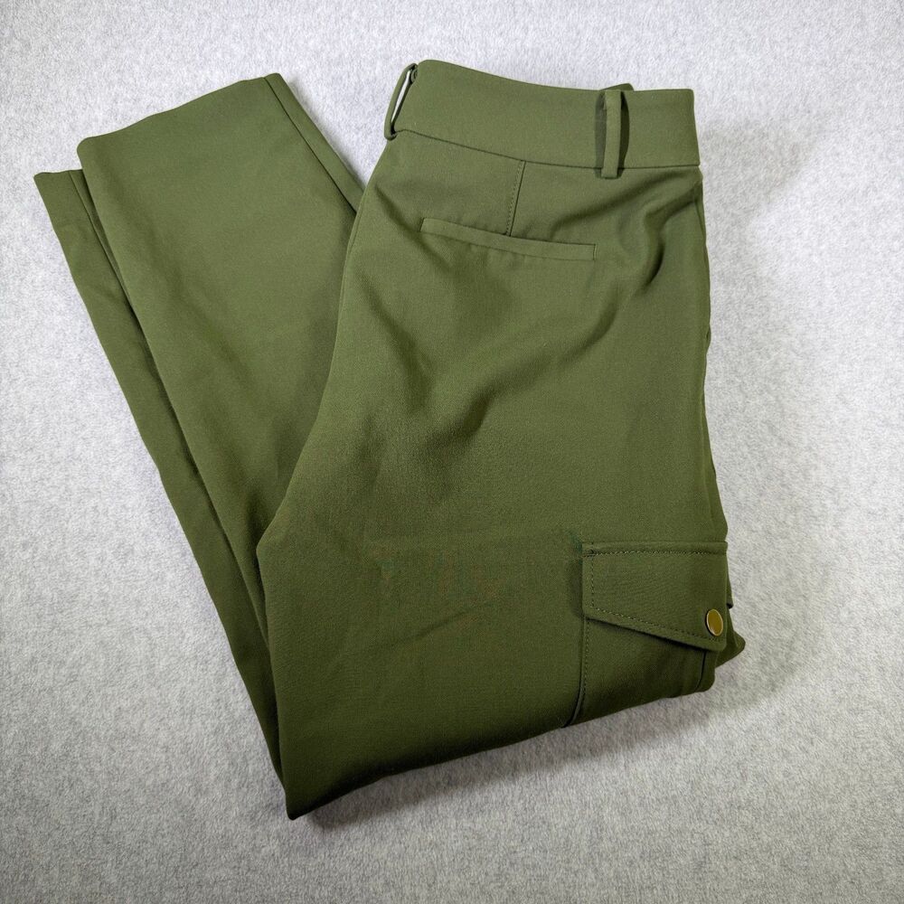 LOFT Womens Cargo Pants Size 6 Olive Green Straight Leg Stretch Utility Career